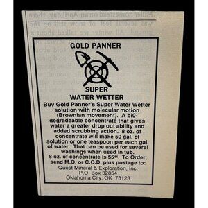 Gold Panner Water Wetter Mini Print Ad Vintage 80s Quest Mineral & Exploration